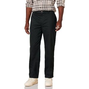 Amazon Essentials Herren Chinohose mit klassischer Passform, knitterfrei und flache Vorderseite, Schwarz, 129W x 71L. Bequeme und hochwertige Hose für Alltagsgebrauch.