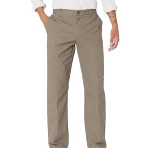 Hochwertige Chino-Hose ohne Bundfalten, dunkelbraun, 34W / 33L, Amazon Essentials Herren