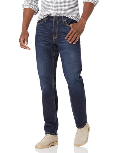 Herren Stretchjeans von Amazon Essentials, Indigo Waschung, gerade Geschnitten