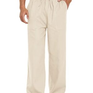 Herreneinfarbig Leinenhosen mit Tunnelzug, atmungsaktive Hosen für den Sommer, leichte Freizeithose aus hochwertigem Stoff