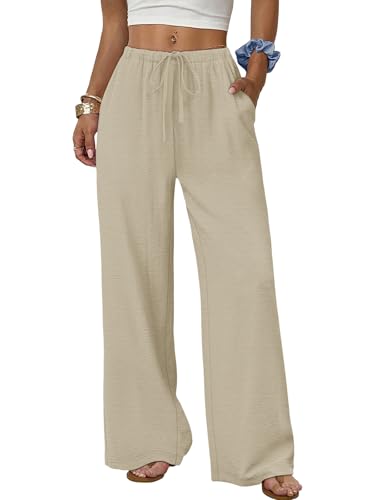 Damen-Luftige Sommerhose, Leichte Hose, Weite Stoffhose für Damen im Sommer, Locker und Bequem