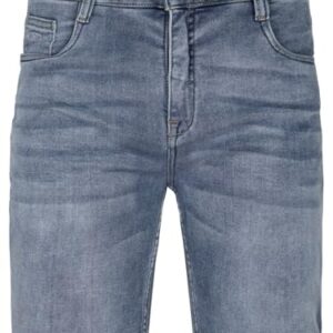 Denim Jeans Hosen Herren Stretch Kurz Regular Fit Sommer Denim Einfärbig, Größe: 33, Farbe: Middle Blue Denim (M48)