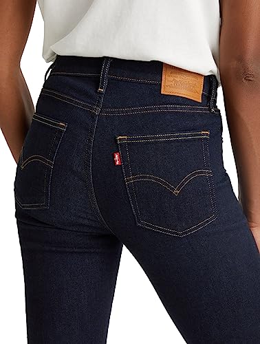 Klassische Levi's Damen 724 High Rise Straight Jeans in Blau mit hochem Bund und geraden Beinen