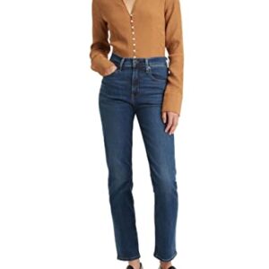 Levi's Damen 724 High Rise Straight Jeans, Blau Wave Dunkel, Größe 34W/32L - Bequeme Passform mit hohem Bund und geraden Beinen aus Vintage-Stretch-Material