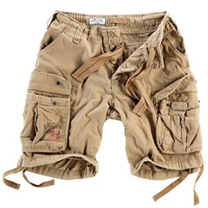 Khakifarbene Cargo Shorts aus 100% Baumwolle, XXL Größe, perfekt für den Sommer, mit vielen Taschen und einem robusteren Design