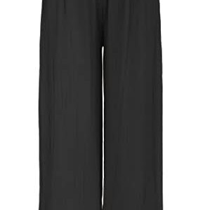 Weite Plissee Hose High Waist und Verstellbar Bänder - Damen in Schwarz, One Size