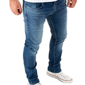 Herren Jeans Slim Fit in Mittelblau von WOTEGA - Stretch-Herrenhosen für Männer