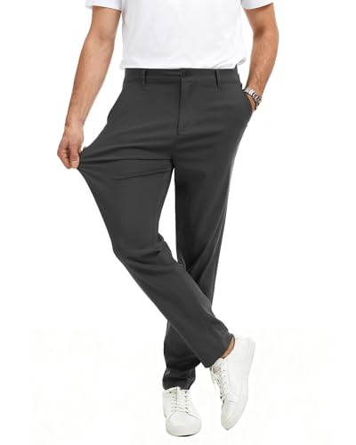 Herren-Chinohose in Dunkelgrau, Slim Fit, Super Stretch, Business & Freizeit Hose für Männer
