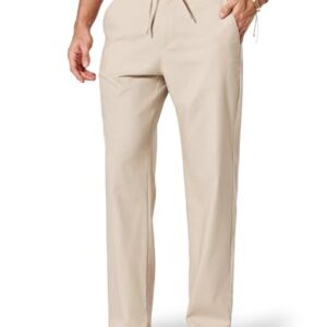 Bequeme Leinenhose für Herren mit Kordelzug, atmungsaktiv und leichter Baumwolle-Leinen-Hybride, perfekt für Sommer und Freizeitaktivitäten.
