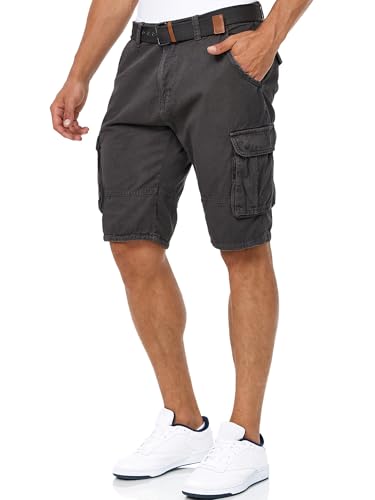 Herren Cargo Shorts aus Baumwolle - Sommerhose für Männer mit Gürtel und abnehmbarem Bund.