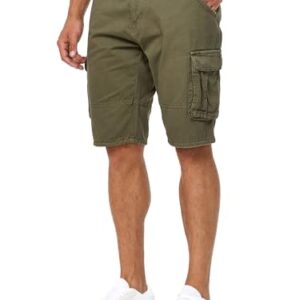 Herren Cargo Shorts mit Gürtel, Bermuda Sommerhose aus Baumwolle für Männer, Army-Stil, bequeme Hosen für den Tag im Freien