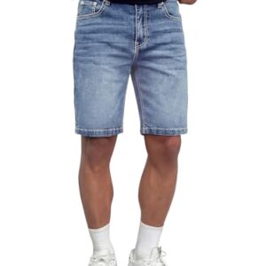 Kurze Hosen Herren Baumwolle Slim Fit Jeans Shorts Stretch Herren Shorts Bequem Sommer Jeansshorts für Männer Segelblau L - Beinmode, Herrenbekleidung, Shorts