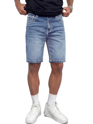 Kurze Hosen Herren Baumwolle Slim Fit Jeans Shorts Stretch Herren Shorts Bequem Sommer Jeansshorts für Männer Segelblau L - Beinmode, Herrenbekleidung, Shorts