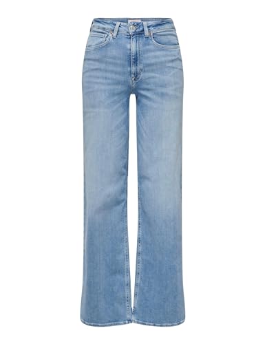 Modische Damenjeans im Wide Leg-Fit mit weitem Bein von Hüfte bis Knie für Büro und Freizeit. Bequeme Super Stretch-Qualität, High-Waist-Schnitt und praktische Details.