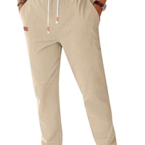 Baumwollen Leinenhose Herren mit Kordelzug und Taschen für leichte Sommerfrische