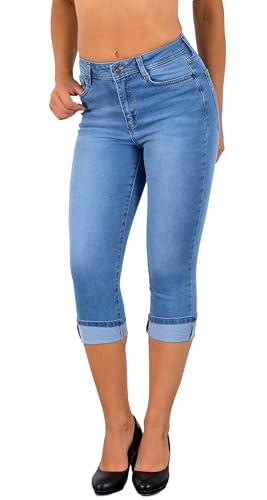 Damen Capri Hose mit hohem Bund, Jeanshose für Damen in Plus-Größe bis Übergröße C21, hochwertige Baumwoll-Materialien