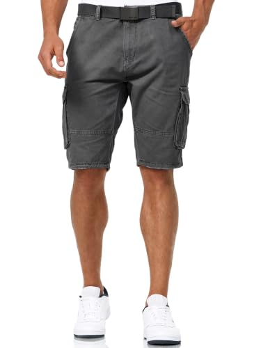 Herren Cargo Shorts mit Gürtel aus Baumwolle, Sommerhose für Männer in Iron XL Größe