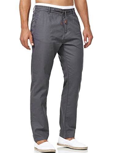 Herren Veneto Stoffhose aus Leinen & Baumwolle, Leinenhose Freizeithose Männer Iron, M