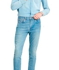 Levi's Herren Jeanshose 512 Low Rise, Tapered Fit, Blau (Pelikan-Rost), W33/L34 - Mann in blauen Jeans vor weißem Hintergrund