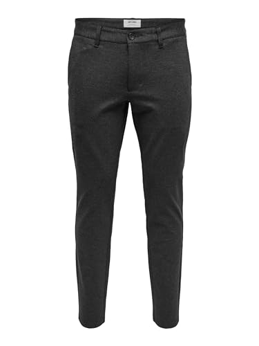 Only & Sons Herren-Chino-Hose ONSMARK in Slim-Fit mit Medium Grey Melange Farbe und Größe 34W/32L