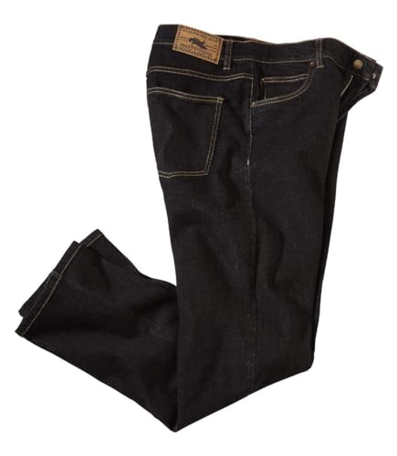 Schwarze Stretch-Jeans von Atlas For Men - bequeme und stilvolle Jeans für Herren mit robusten Denim-Beinen, ergonomischem Schnitt und fünf praktischen Taschen