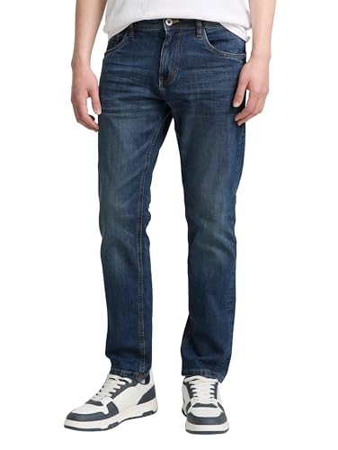 Tom Tailor Herren Jeans mit Stretch, 10281 - Mid Stone Wash Denim, 38W / 32L EU. Slim-fitting Jeans mit Komfort und Style.