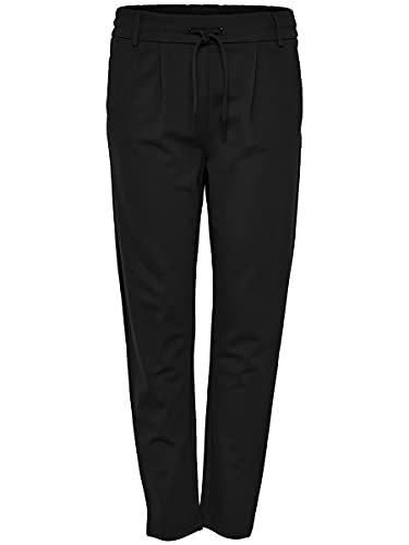 Bequeme und stilvolle schwarze Hose für Damen mit klassischem Schnitt, praktischem Kordelzugverschluss und eleganter Chino-Ausführung