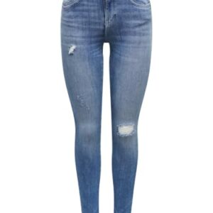 Bequeme ONLY Damen Onlpower Life Mid Push Sk Dt Rea264 Noos Jeans in Medium Blue Denim - XL / 30L EU Größe für eine bequeme Passform