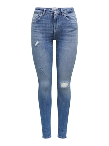 Bequeme ONLY Damen Onlpower Life Mid Push Sk Dt Rea264 Noos Jeans in Medium Blue Denim - XL / 30L EU Größe für eine bequeme Passform