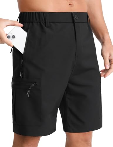 Herreneinstiegige Cargo Shorts aus Leichtem Material mit 5 Reißverschluss-Taschen, atmungsaktiv und leicht - perfekt für Arbeit oder Outdoor-Aktivitäten
