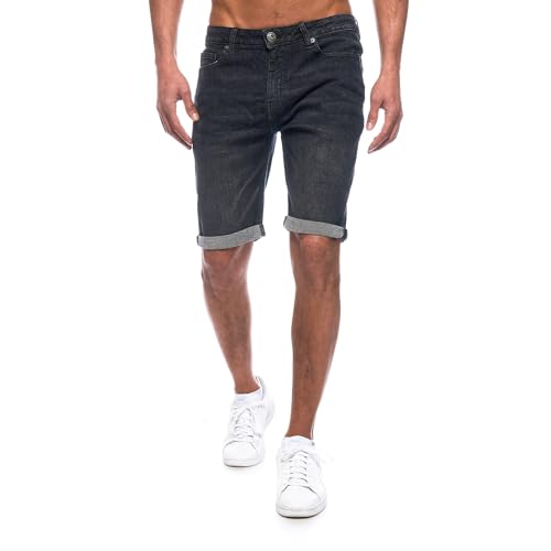 Herren kurze Hosen Slim-Fit Jeans-shorts 5-Pocket-Style Stretch Herren-Shorts in Schwarz für Männer