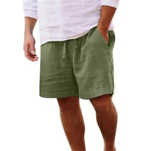 Leichte Shorts aus Leinen für Herren, perfekt für den Sommer, Grün, XL Größe