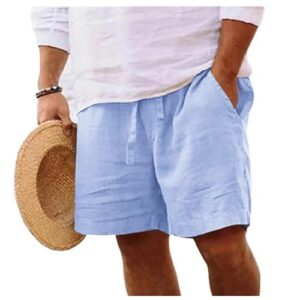 Herren Sommer Shorts aus Leinen - lockere Passform, leichte Luftigkeit und bequeme Freizeithose in Blau