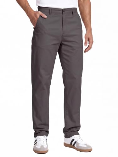 Herren-Chino-Hose aus Baumwolle, Regular Fit, grau, Large Größe, perfekte Begleiter für den Alltag und entspannte Freizeit-Looks.
